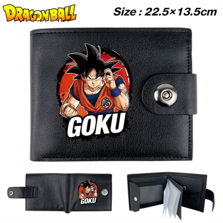 DRAGON BALL Animation snap fastener black pickup bag wallet 22.5X13.5CM