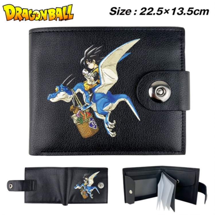 DRAGON BALL Animation snap fastener black pickup bag wallet 22.5X13.5CM