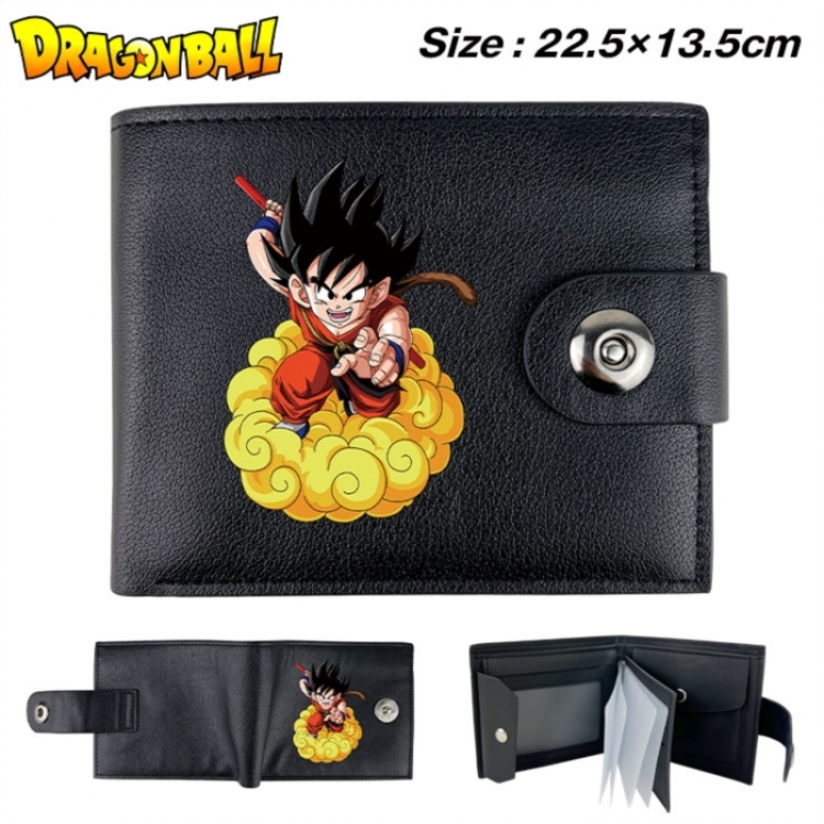DRAGON BALL Animation snap fastener black pickup bag wallet 22.5X13.5CM