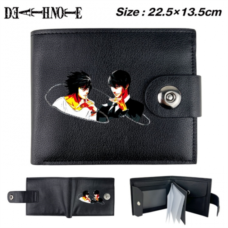 Death note Animation snap fastener black pickup bag wallet 22.5X13.5CM