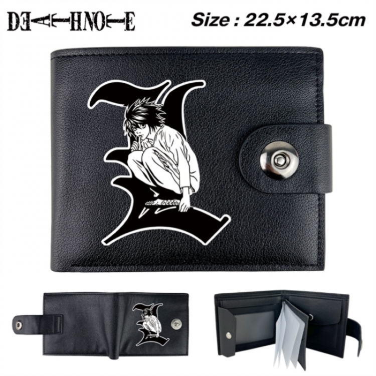 Death note Animation snap fastener black pickup bag wallet 22.5X13.5CM