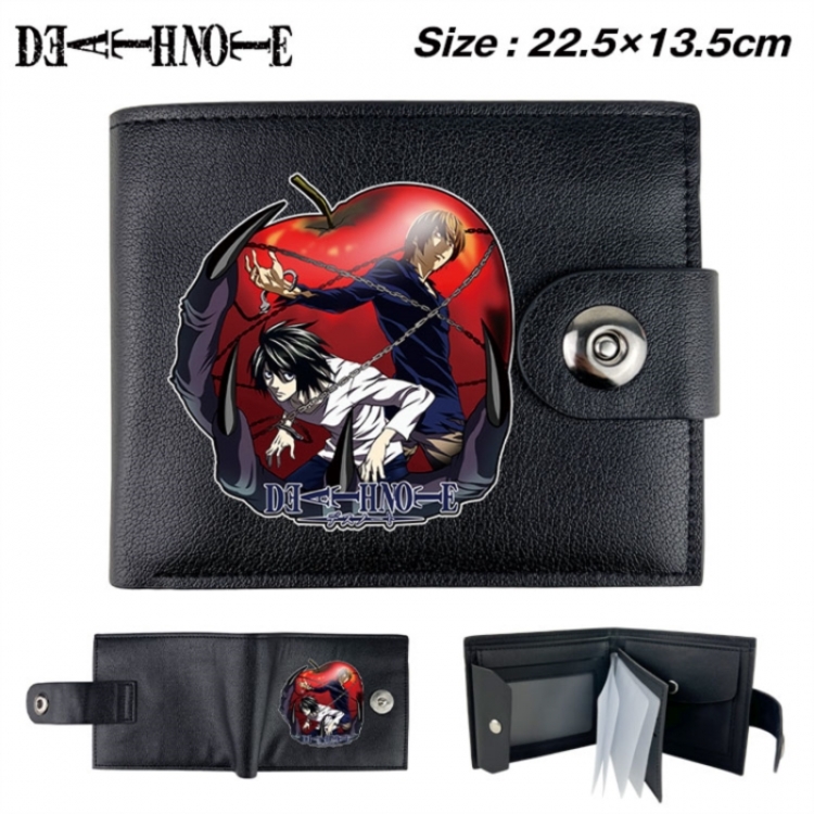 Death note Animation snap fastener black pickup bag wallet 22.5X13.5CM