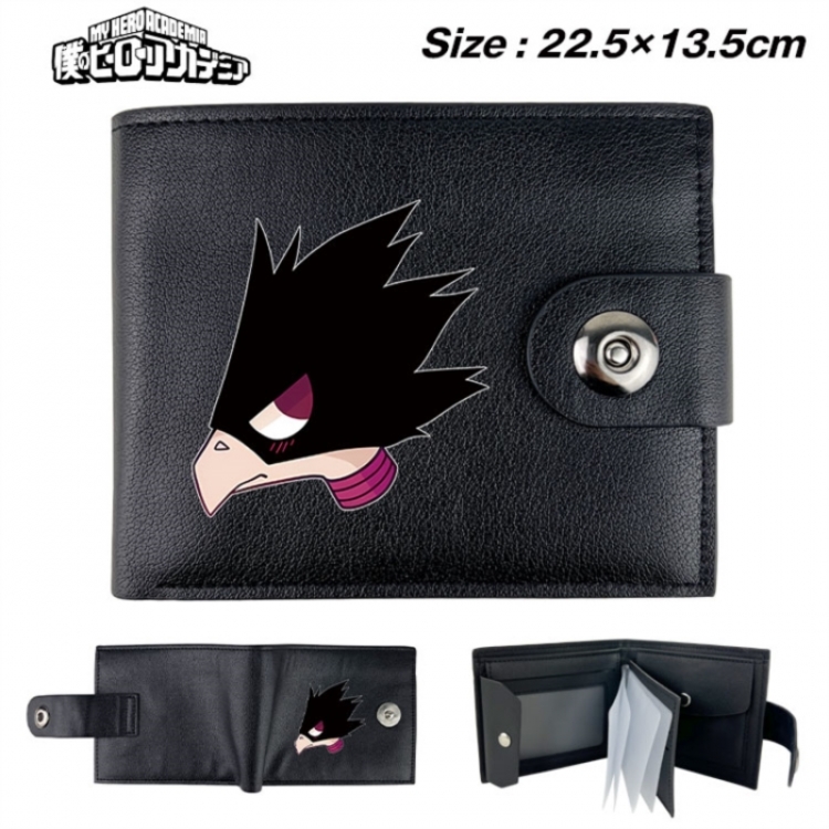 My Hero Academia Animation snap fastener black pickup bag wallet 22.5X13.5CM
