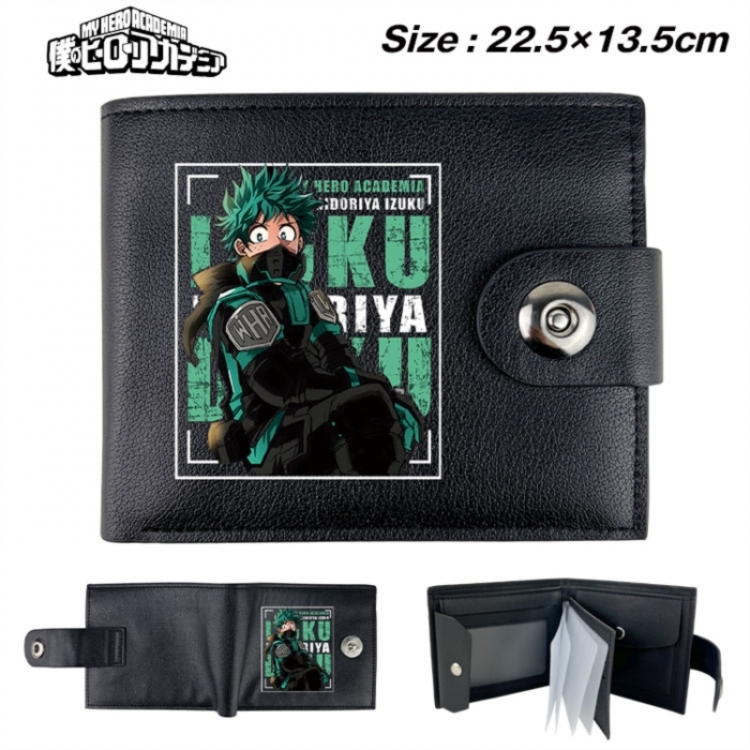 My Hero Academia Animation snap fastener black pickup bag wallet 22.5X13.5CM