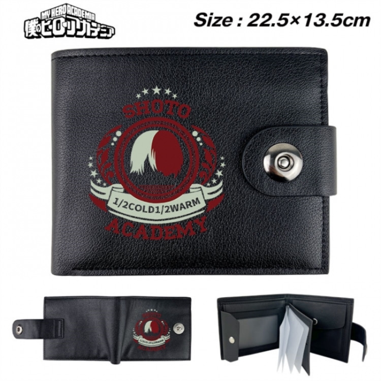My Hero Academia Animation snap fastener black pickup bag wallet 22.5X13.5CM