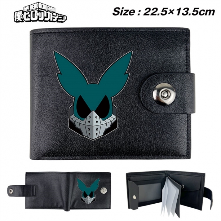 My Hero Academia Animation snap fastener black pickup bag wallet 22.5X13.5CM