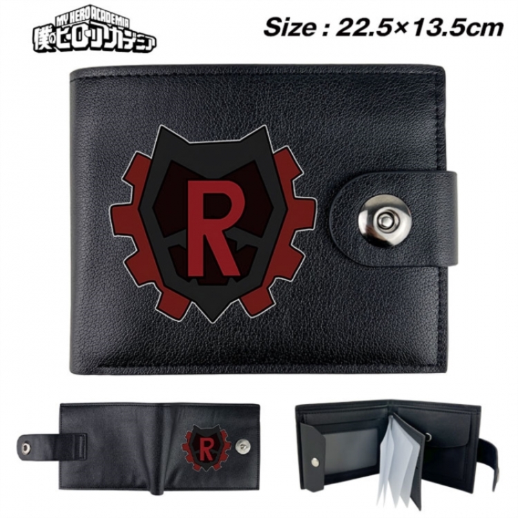 My Hero Academia Animation snap fastener black pickup bag wallet 22.5X13.5CM