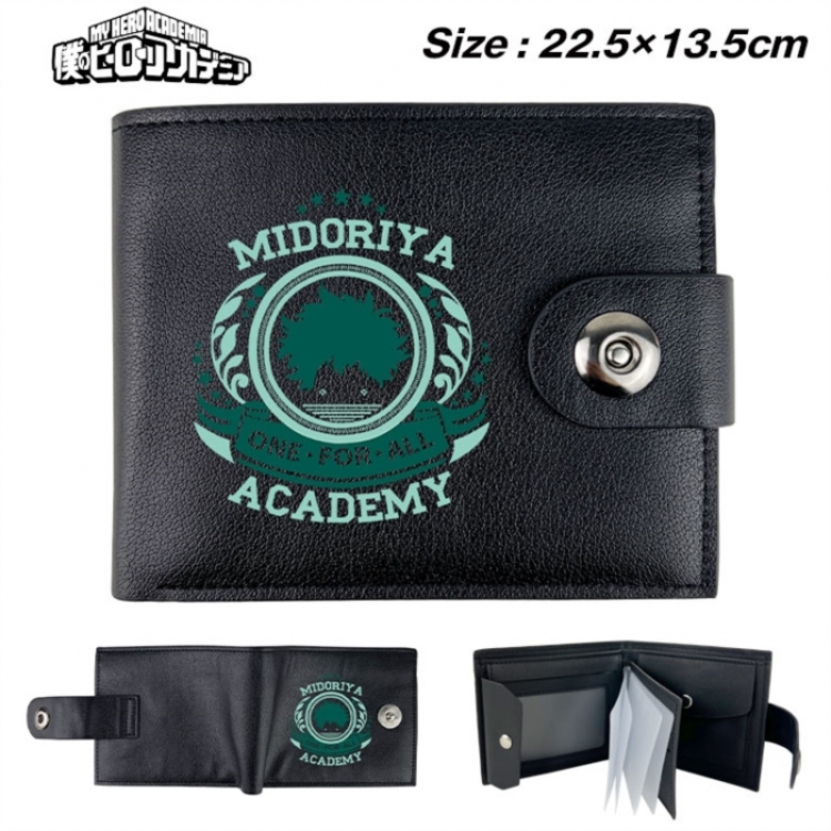My Hero Academia Animation snap fastener black pickup bag wallet 22.5X13.5CM