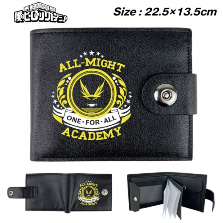 My Hero Academia Animation snap fastener black pickup bag wallet 22.5X13.5CM