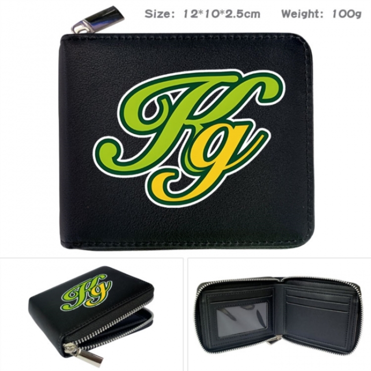 Haikyuu!! Anime zipper black leather half-fold wallet 12X10X2.5CM 100G