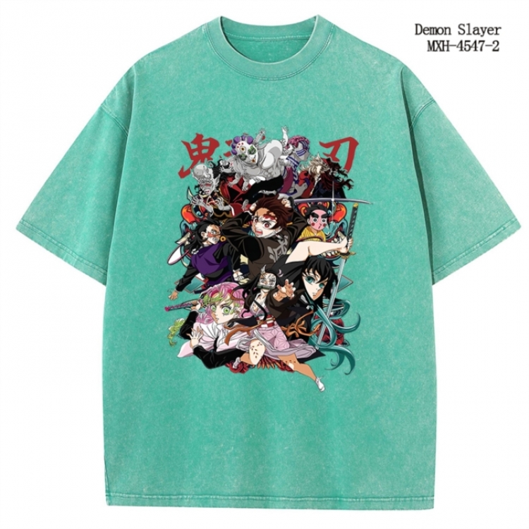 Demon Slayer Kimets Anime peripheral pure cotton washed and worn T-shirt from S to 2XL