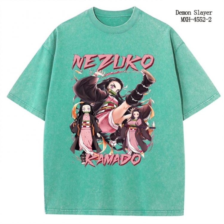 Demon Slayer Kimets Anime peripheral pure cotton washed and worn T-shirt from S to 2XL
