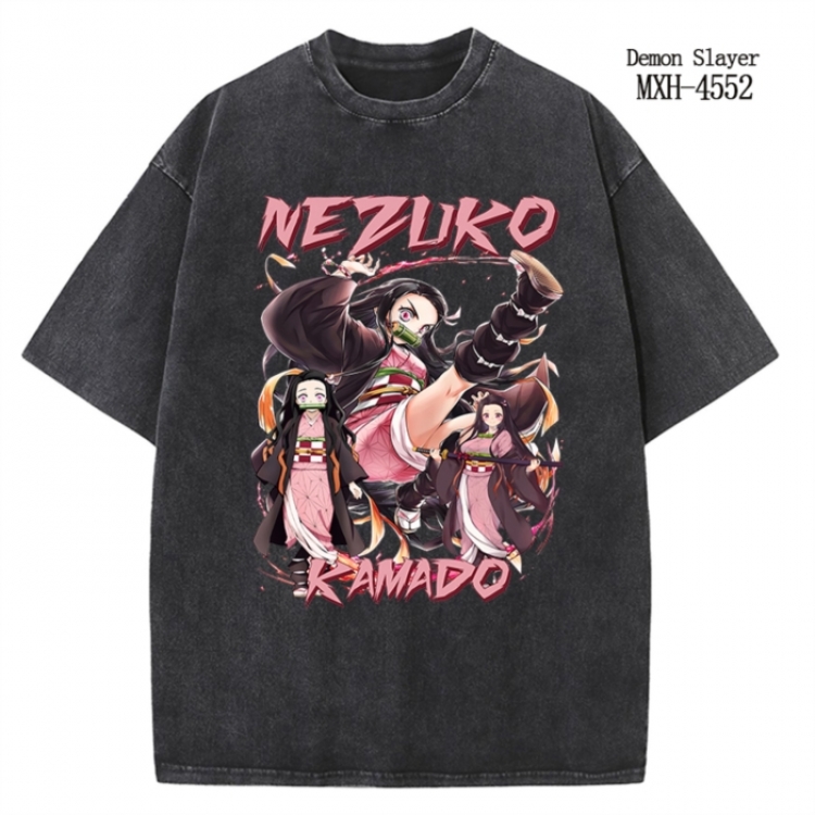 Demon Slayer Kimets Anime peripheral pure cotton washed and worn T-shirt from S to 2XL