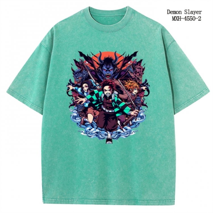Demon Slayer Kimets Anime peripheral pure cotton washed and worn T-shirt from S to 2XL