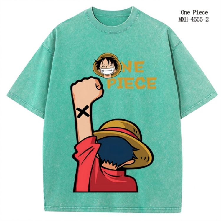 One Piece Anime peripheral pure cotton washed and worn T-shirt from S to 2XL