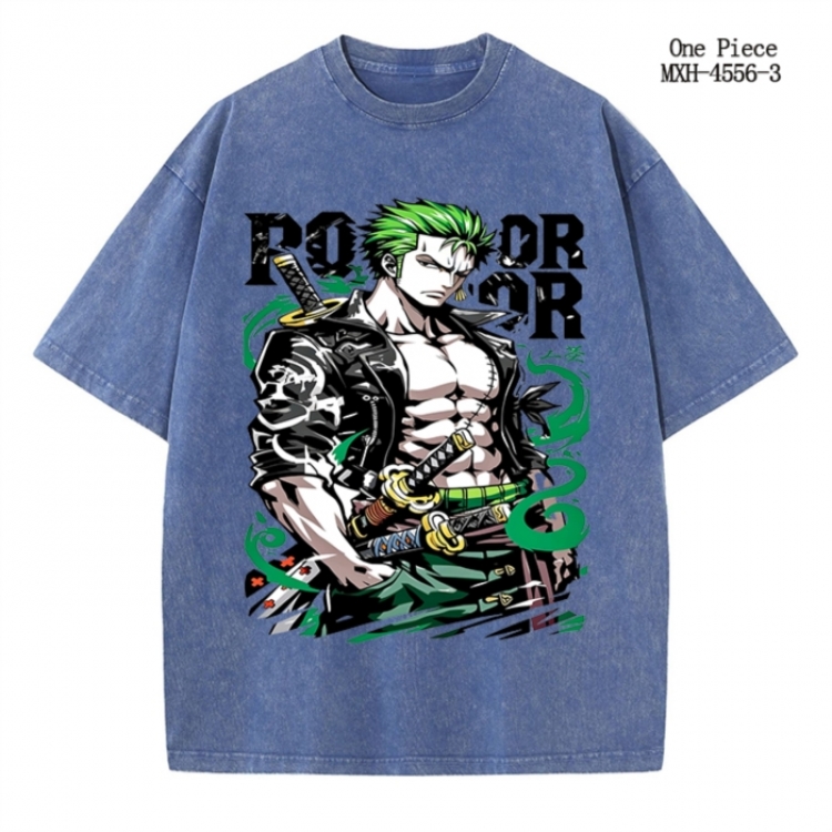 One Piece Anime peripheral pure cotton washed and worn T-shirt from S to 2XL