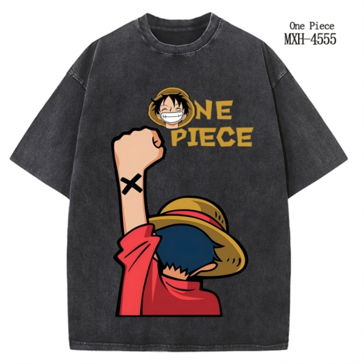 One Piece Anime peripheral pure cotton washed and worn T-shirt from S to 2XL