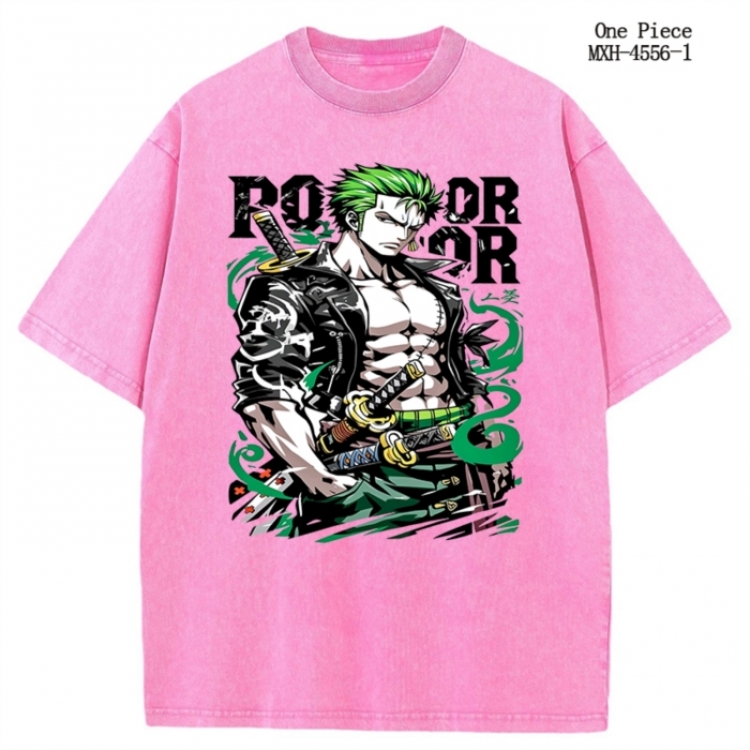 One Piece Anime peripheral pure cotton washed and worn T-shirt from S to 2XL