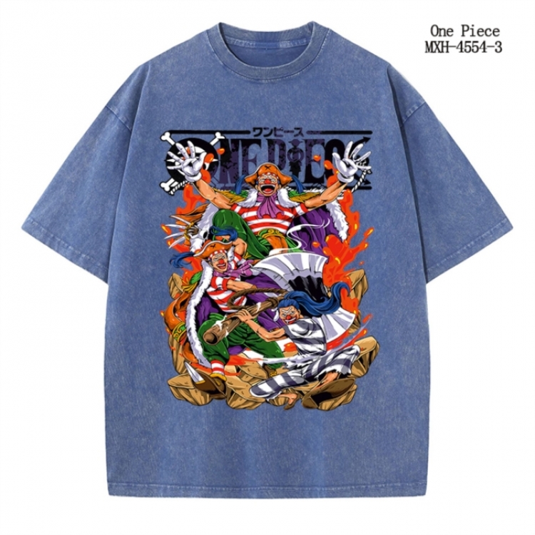 One Piece Anime peripheral pure cotton washed and worn T-shirt from S to 2XL