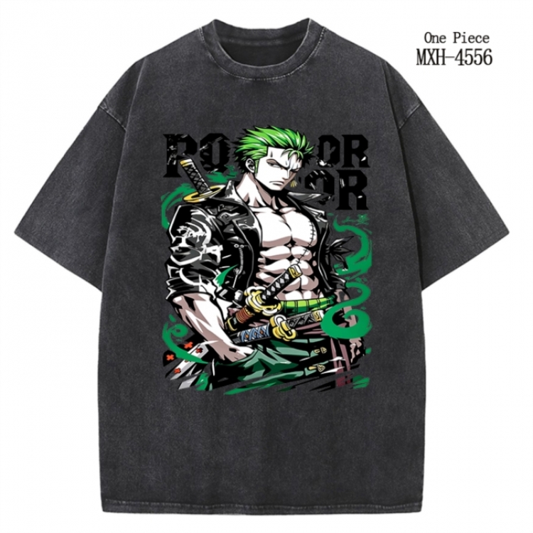 One Piece Anime peripheral pure cotton washed and worn T-shirt from S to 2XL
