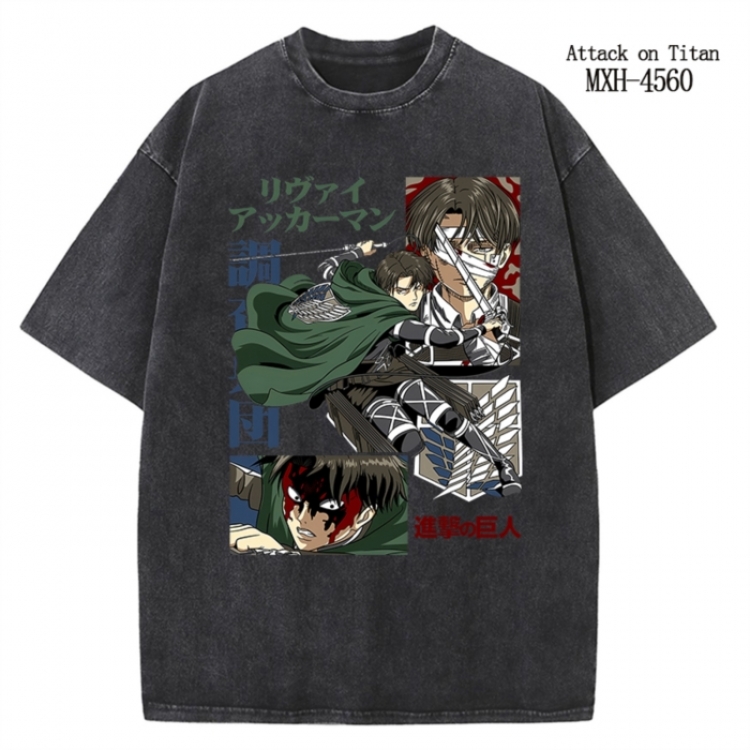 Shingeki no Kyojin Anime peripheral pure cotton washed and worn T-shirt from S to 2XL