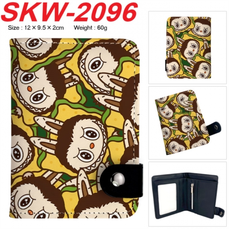 Labubu Anime vertical button folding wallet 12X9.5X2CM 60g