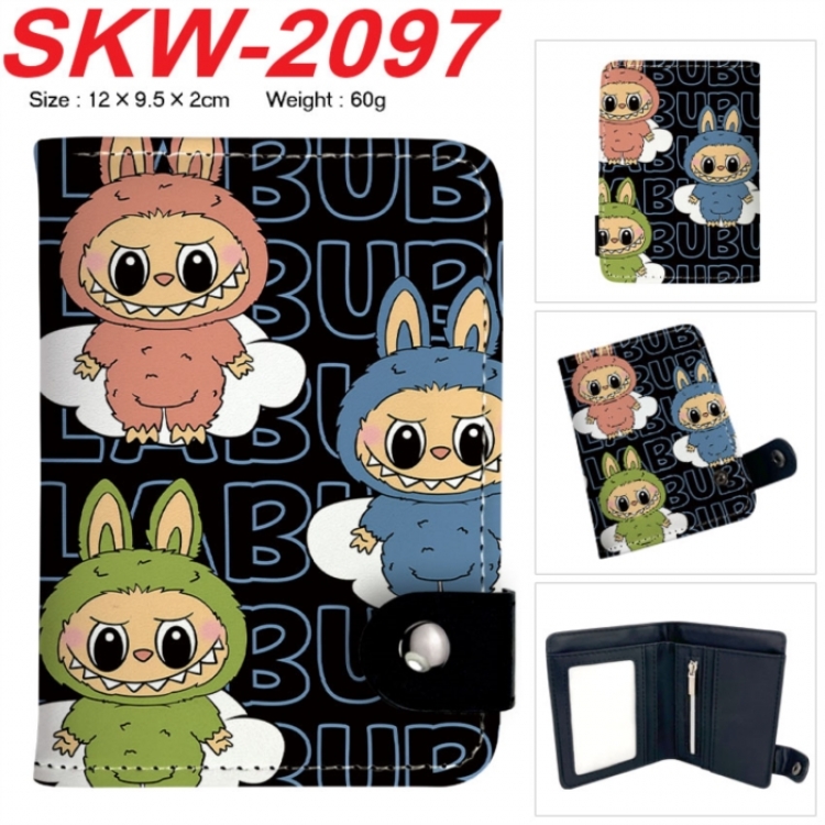 Labubu Anime vertical button folding wallet 12X9.5X2CM 60g