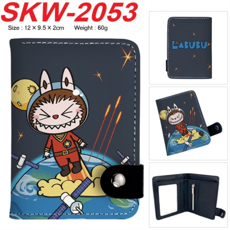 Labubu Anime vertical button folding wallet 12X9.5X2CM 60g