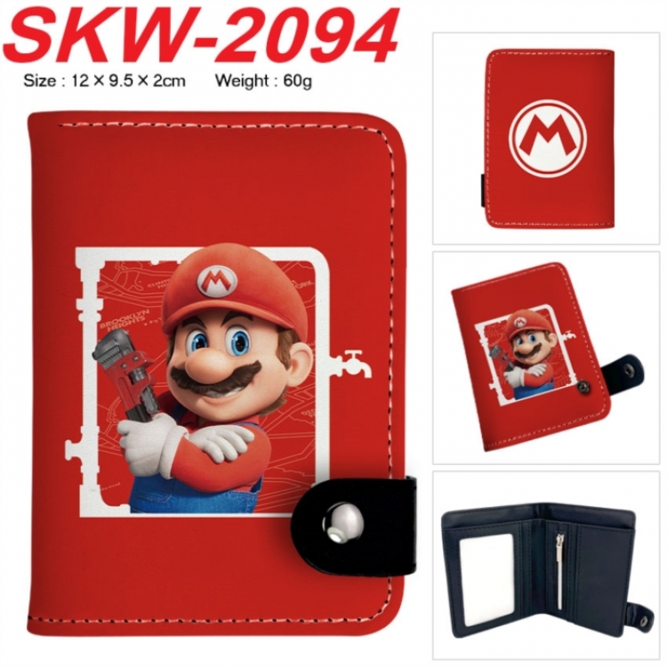Super Mario Anime vertical button folding wallet 12X9.5X2CM 60g