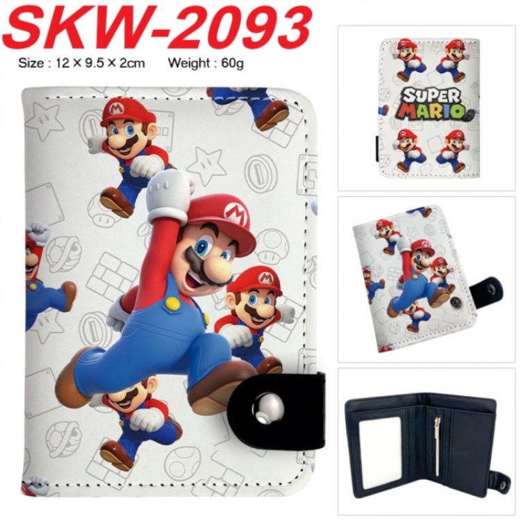 Super Mario Anime vertical button folding wallet 12X9.5X2CM 60g