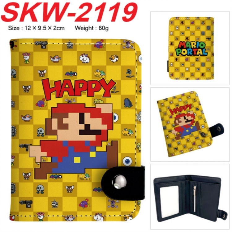 Super Mario Anime vertical button folding wallet 12X9.5X2CM 60g