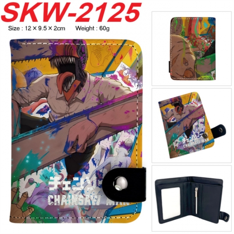 Chainsaw man Anime vertical button folding wallet 12X9.5X2CM 60g