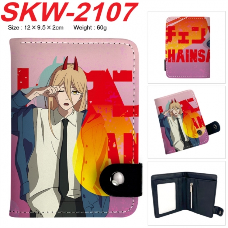 Chainsaw man Anime vertical button folding wallet 12X9.5X2CM 60g
