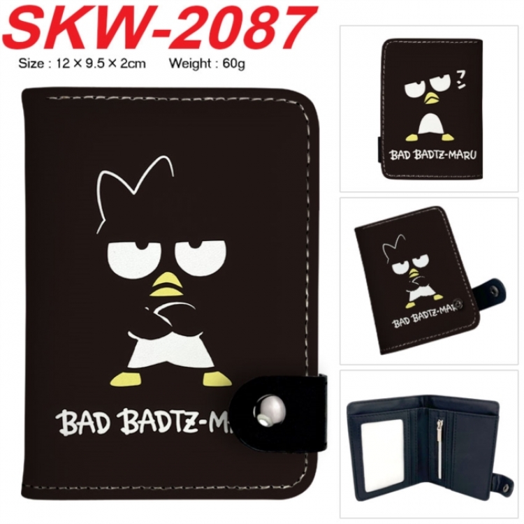 BAD BADTZ-MARU Anime vertical button folding wallet 12X9.5X2CM 60g
