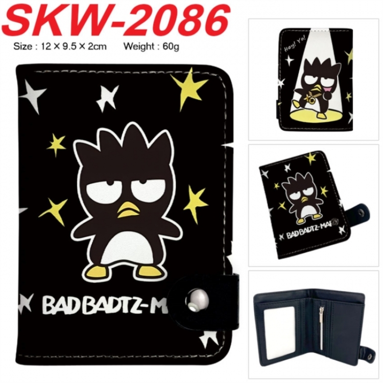 BAD BADTZ-MARU Anime vertical button folding wallet 12X9.5X2CM 60g