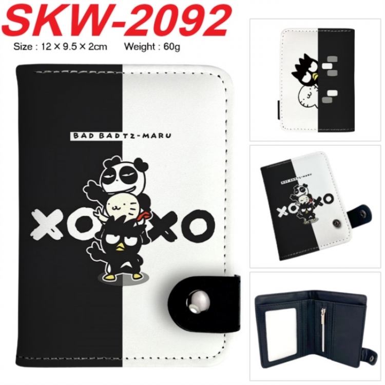 BAD BADTZ-MARU Anime vertical button folding wallet 12X9.5X2CM 60g