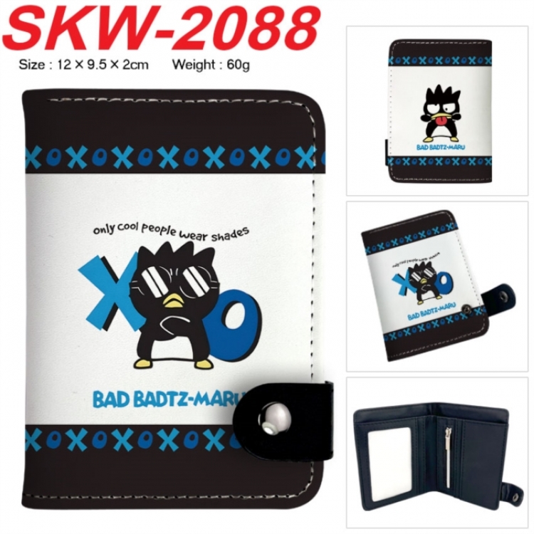 BAD BADTZ-MARU Anime vertical button folding wallet 12X9.5X2CM 60g