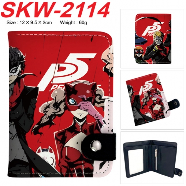 Megami Ibunroku Persona Anime vertical button folding wallet 12X9.5X2CM 60g