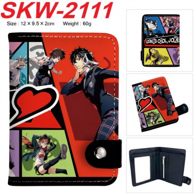 Megami Ibunroku Persona Anime vertical button folding wallet 12X9.5X2CM 60g
