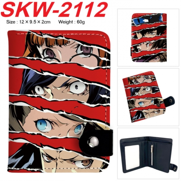 Megami Ibunroku Persona Anime vertical button folding wallet 12X9.5X2CM 60g