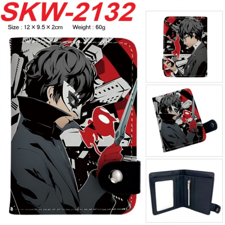 Megami Ibunroku Persona Anime vertical button folding wallet 12X9.5X2CM 60g