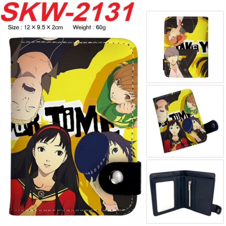 Megami Ibunroku Persona Anime vertical button folding wallet 12X9.5X2CM 60g