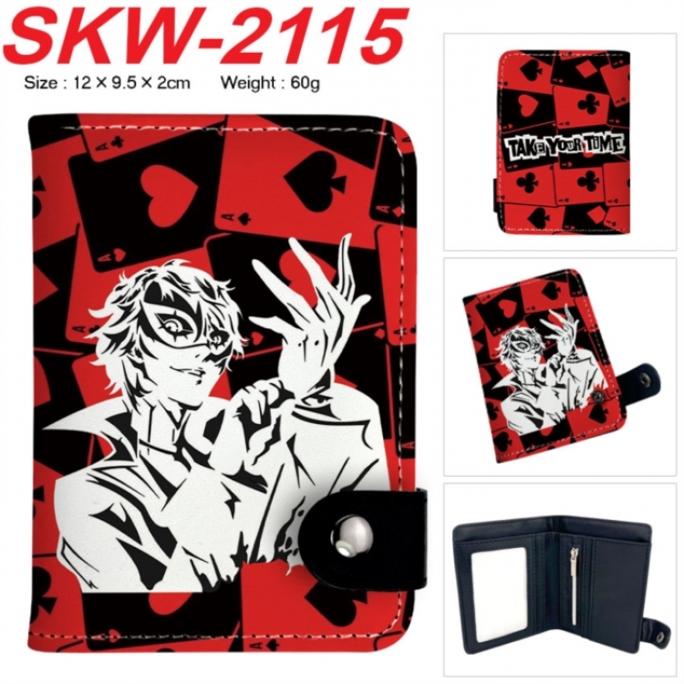 Megami Ibunroku Persona Anime vertical button folding wallet 12X9.5X2CM 60g