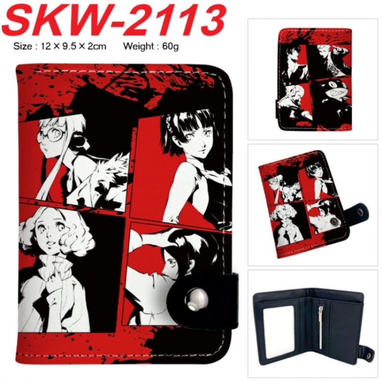 Megami Ibunroku Persona Anime vertical button folding wallet 12X9.5X2CM 60g