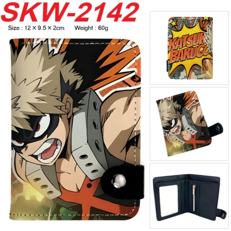 My Hero Academia Anime vertical button folding wallet 12X9.5X2CM 60g