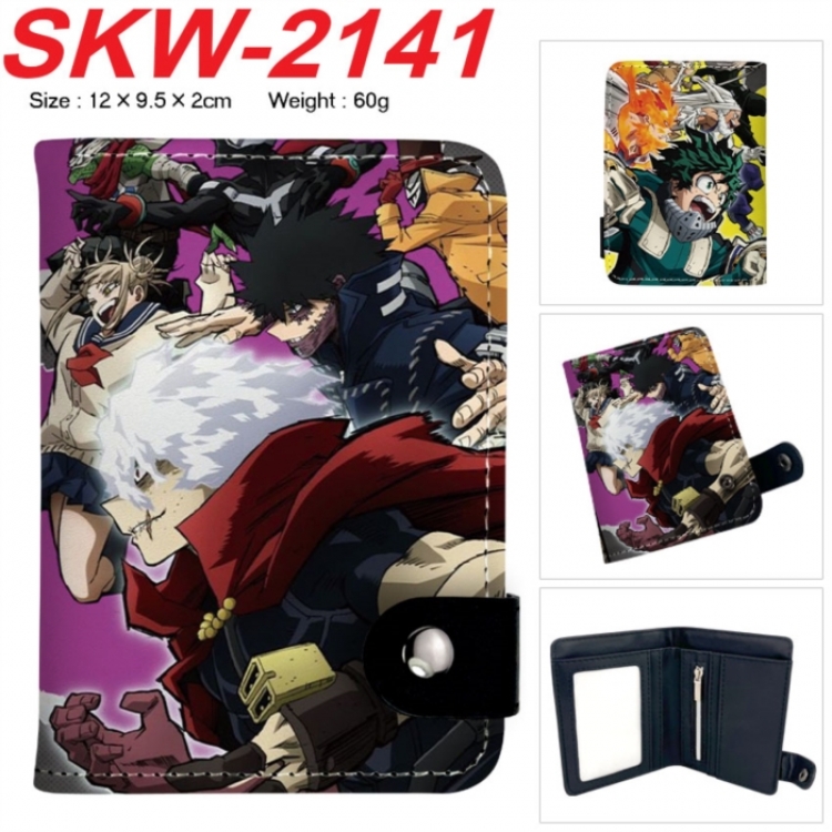 My Hero Academia Anime vertical button folding wallet 12X9.5X2CM 60g