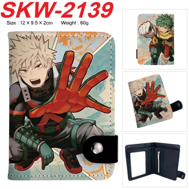 My Hero Academia Anime vertical button folding wallet 12X9.5X2CM 60g