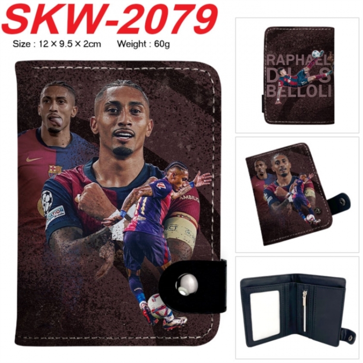 Football star Anime vertical button folding wallet 12X9.5X2CM 60g