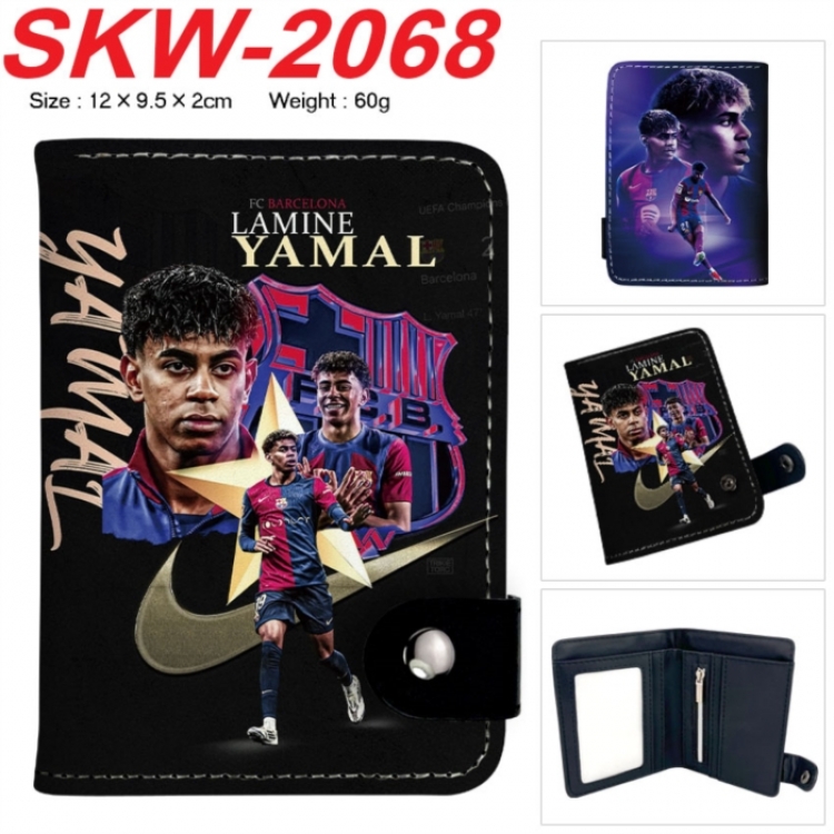 Football star Anime vertical button folding wallet 12X9.5X2CM 60g