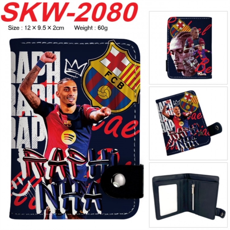 Football star Anime vertical button folding wallet 12X9.5X2CM 60g